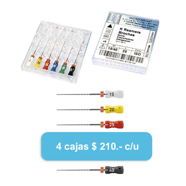 Limas K-Reamers Caja x 6 - MicroMega - Coltene